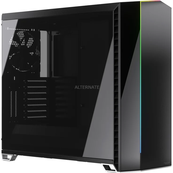 Fractal Design Vector RS Blackout Dark TG RGB ATX- Tower-Gehäuse, Schwarz, dunkel Getöntes Wasserkühlung Bereit Staubfilter - individualisierbare Effekte - USB 3.1 Gen 2 Typ-C Anschluss – Bild 1