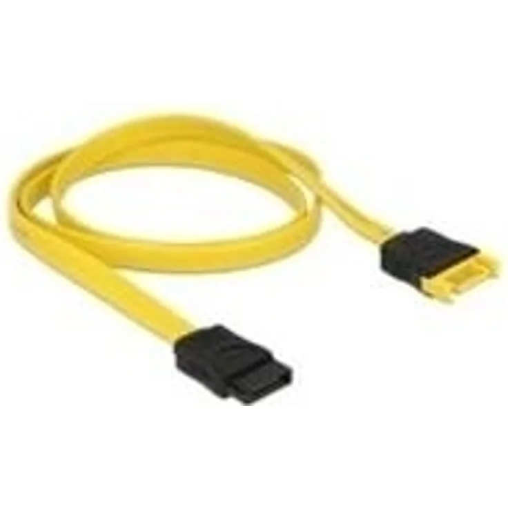 DeLOCK - SATA-Verlängerungskabel - Serial ATA 150/300/600 - 7-poliges SATA (W) bis 7-poliges SATA (M) - 70cm - Gelb (83950)
