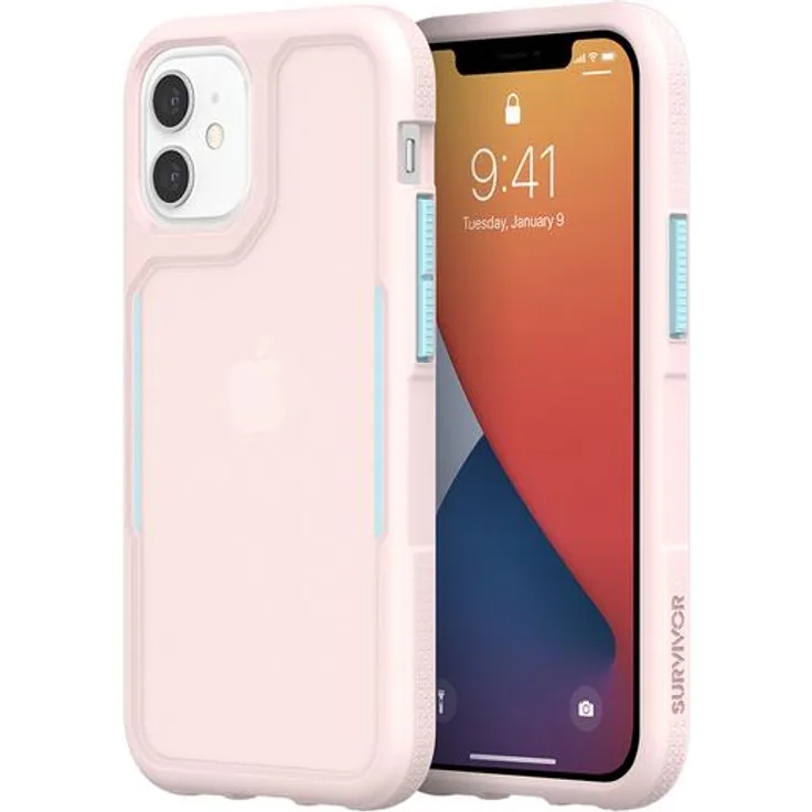 Griffin Survivor Endurance Hülle, geeignet für Apple iPhone 12 Mini rosa - GIP-054-PBL