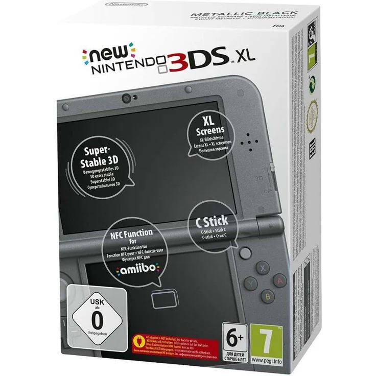 New Nintendo 3DS XL Metallic Schwarz 256MB & 4GB Speicherkarte – Bild 1