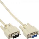 InLine - VGA-Verlängerungskabel - HD-15 (M) - HD-15 (W) - 10,0m - geformt - beige (17736)