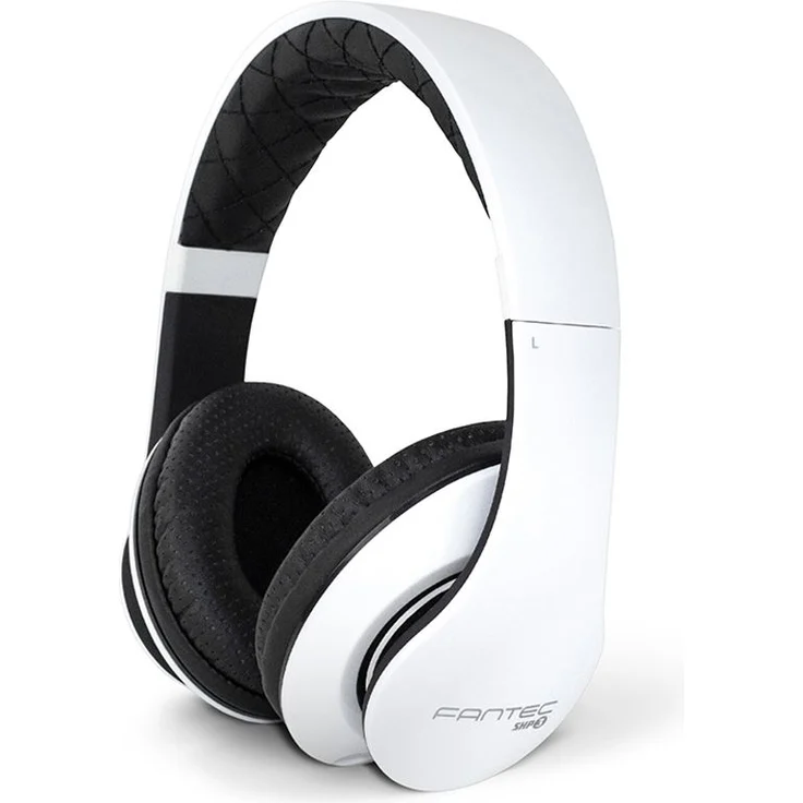 FANTEC SHP-3 On Ear Stereo HiFi Kopfhörer (mit Freisprechfunktion, integriertes Mikrofon, 1-Tasten Fernbedienung, abnehmbares Textilkabel, 3,5 mm Klinkenstecker) weiss/schwarz – Bild 1
