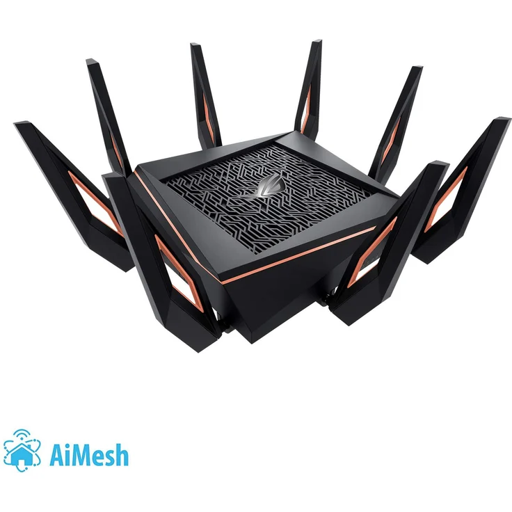 Asus GT-AX11000 ROG Rapture Gaming Router (Ai Mesh WLAN System, WiFi 6 AX11000, Game First V, VPN Fusion, 1x 2.5G LAN, 4x Gigabit LAN Link Aggregation, 1.8 GHz QC CPU, AiProtection, USB 3.0) – Bild 2