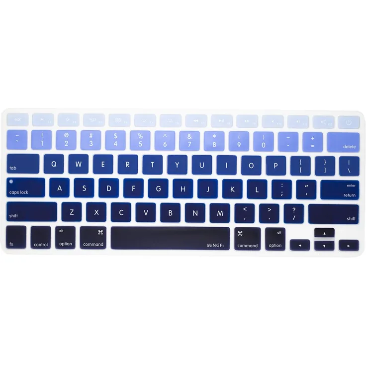 MiNGFi Englisch Tastatur Silikon Schutz Abdeckung QWERTY für MacBook Pro 13, 15, 17 Air 13 Zoll US/ANSI Keyboard Layout Silicone Cover - Blau Steigerung