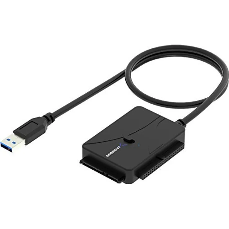 Sabrent Festplattengehäuse (USB 3.0, SSD/SATA/IDE 2,5/3,5/5,25 Festplatte Konverter mit UL Stromversorgung & LED Aktivität Lights [10TB unterstützt] (usb-ds12)