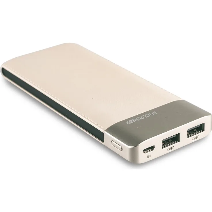 Realpower Powerbank PB-8000 Fashion Champagner (lederoptik) (282243)