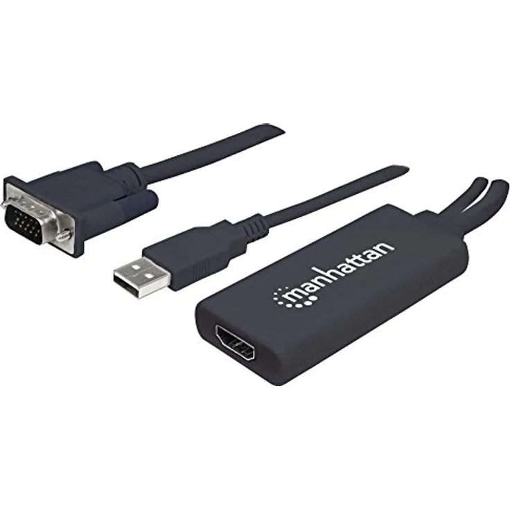 Manhattan 152426 VGA und USB auf HDMI Konverter schwarz