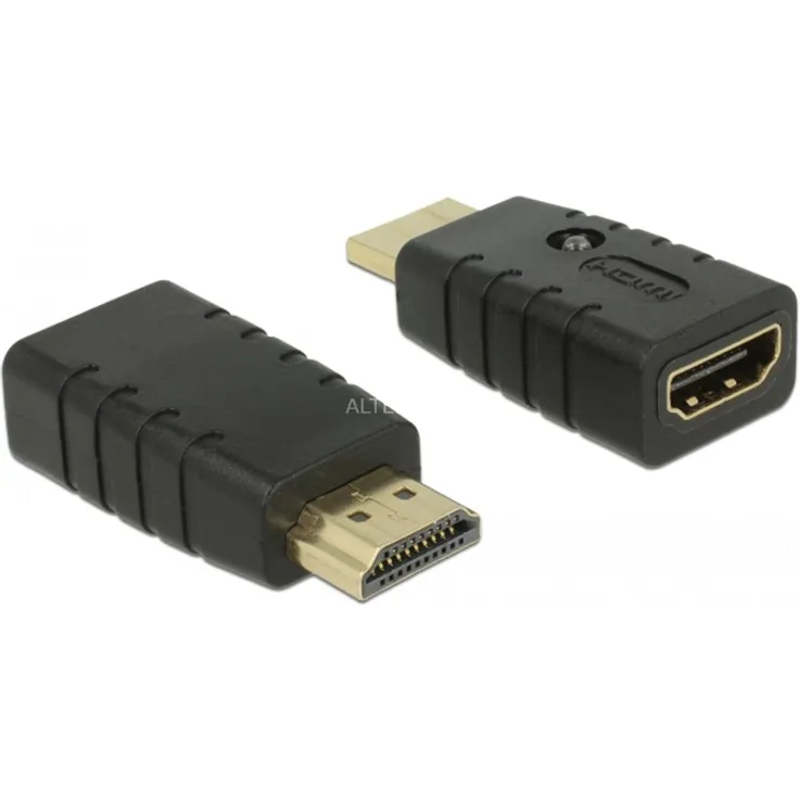 DeLock Adapter HDMI-A Stecker - HDMI-A Buchse EDID Emulator, Schwarz