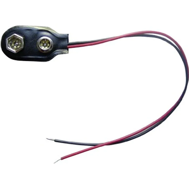 Batterieclip für 9V Blöcke, I-Form, Kunststoffausführung