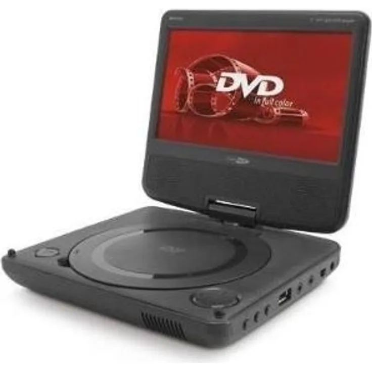 Caliber MPD107 17.78 cm (7 Zoll) tragbarer DVD-Player mit wiederaufladbarer Batterie, schwarz