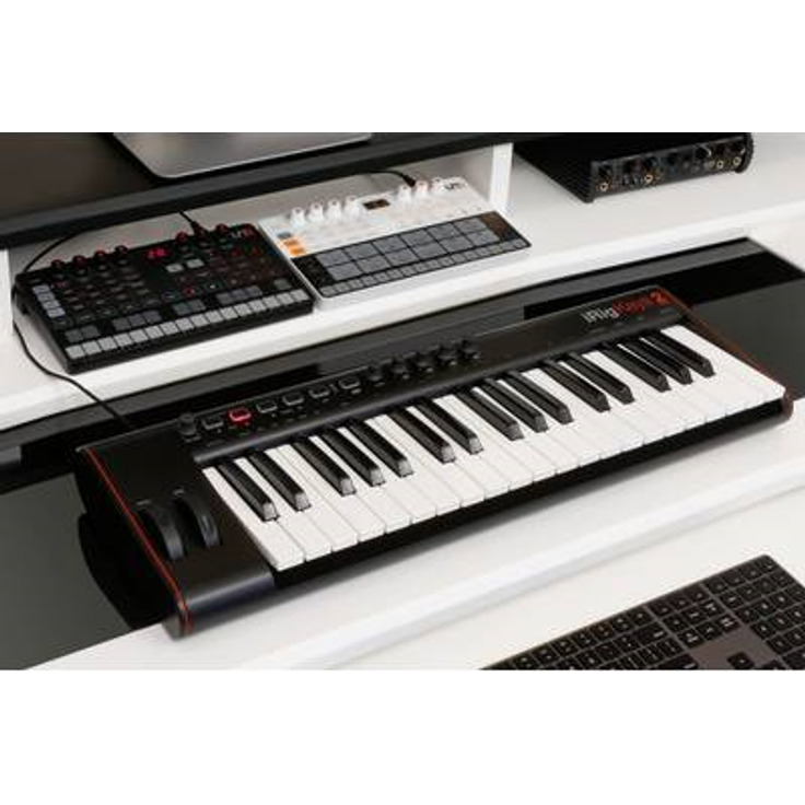 IK Multimedia iRig Keys 2 - Universell einsetzbares MIDI Keyboard für iOS, Android, MAC und PC, 37 anschlagdynamische Mini-Tasten, schwarz - Preisvergleich