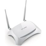 TP-Link TL-MR3420 N300 WLAN LTE Desktop Router (300Mbit-s 2,4GHz, 4 10-100Mbit-s LAN-Port, 3G-4G-Router) weiß - grau