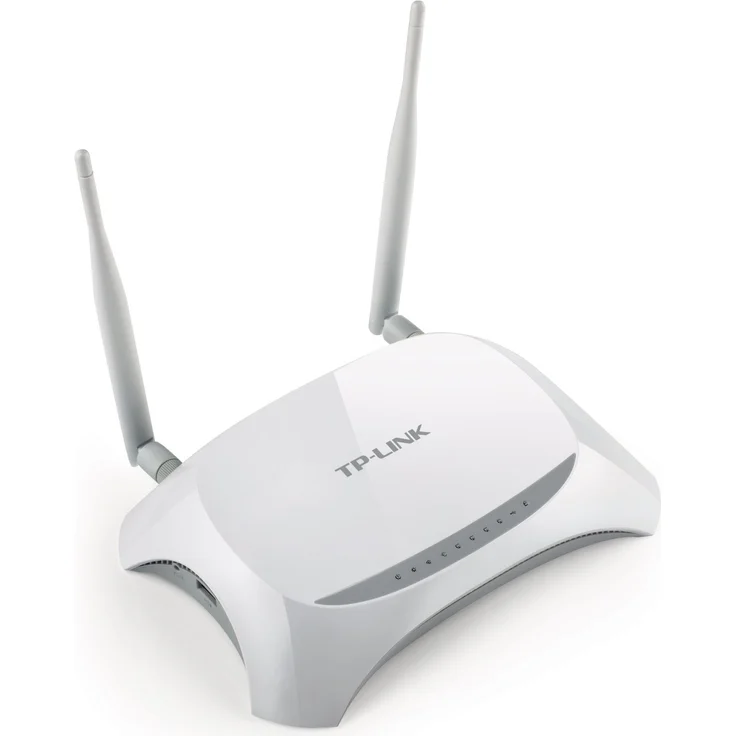 TP-Link TL-MR3420 N300 WLAN LTE Desktop Router (300Mbit-s 2,4GHz, 4 10-100Mbit-s LAN-Port, 3G-4G-Router) weiß - grau – Bild 1