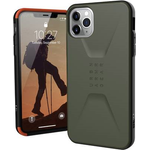 Urban Armor Gear Civilian Hülle Apple iPhone 11 Pro Max (6.5'') Schutzhülle (Wireless Charging kompatibles Cover, Sturzfeste Handyhülle, Ultra Slim Bumper) - dunkelgrün