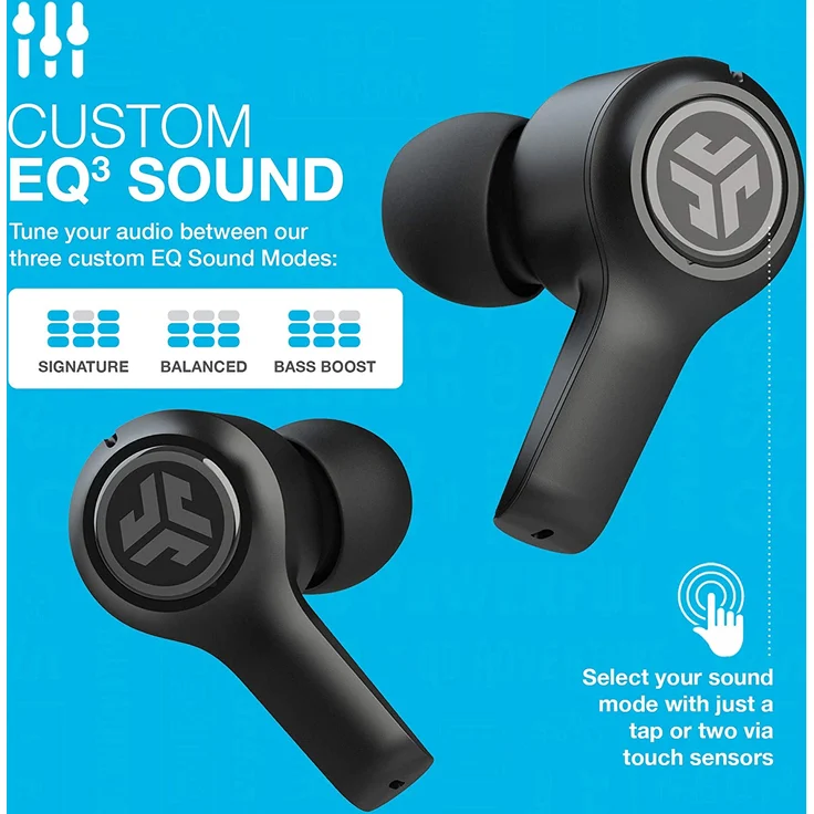 JLab JBuds Air Executive True Wireless In-Ear Kopfhörer mit Bluetooth, geeignet für Sport, schwarz – Bild 9