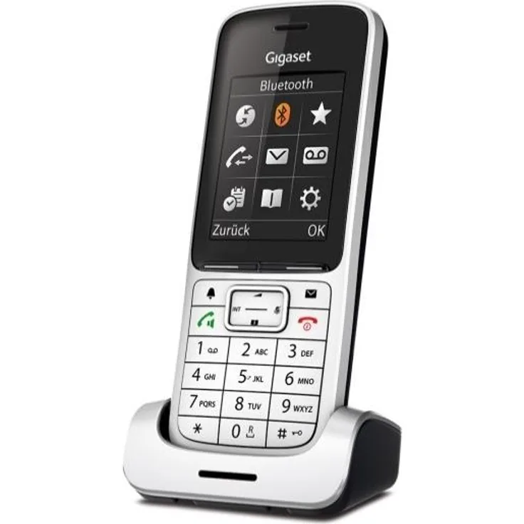 Gigaset SL450HX Universal-Mobilteil - Schnurloses IP-/Design Telefon (zum Anschluss an Basisstation oder Router, mit exzellenter Sprachqualität und großem Farbdisplay), platin schwarz