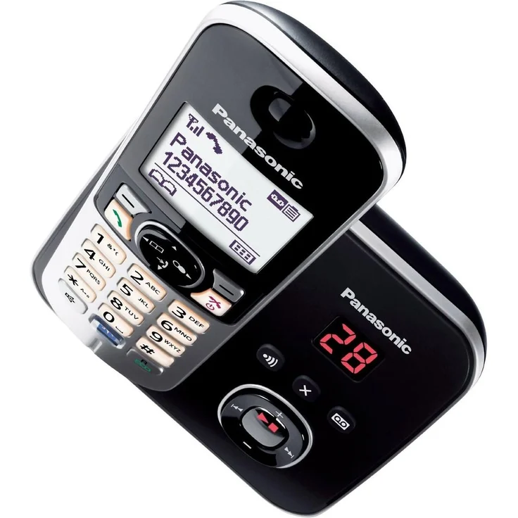 Panasonic KX-TG6822GB DECT Schnurlostelefon mit Anrufbeantworter, strahlungsarm, Eco-Modus, GAP Telefon, Festnetz, Anrufsperre, DUO, schwarz – Bild 7