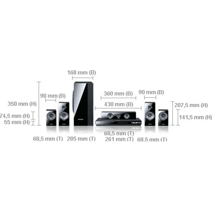 Samsung HT-E5500 5.1-Surround-Sound-System, 1000 Watt (RMS), schwarz - Preisvergleich – Bild 4