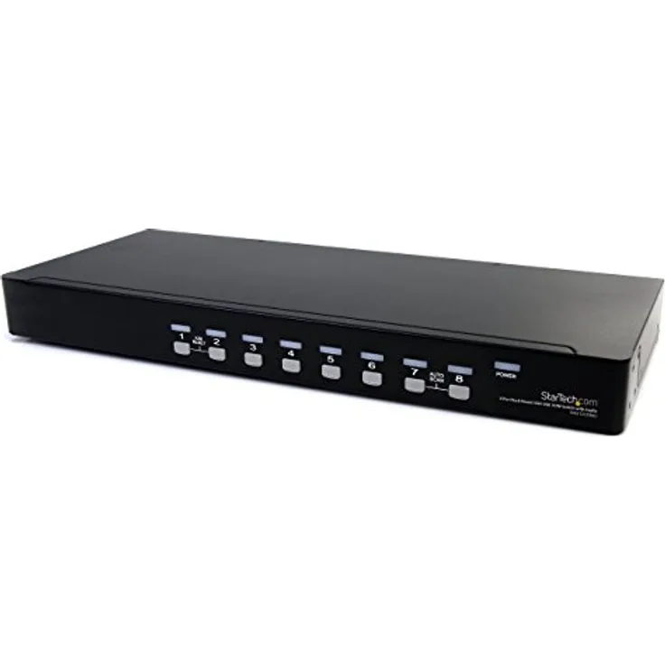 StarTech.com 8 Port Rackmount USB VGA KVM Switch, 8-fach VGA Umschalter mit Audio und OSD (On-Screen-Display)