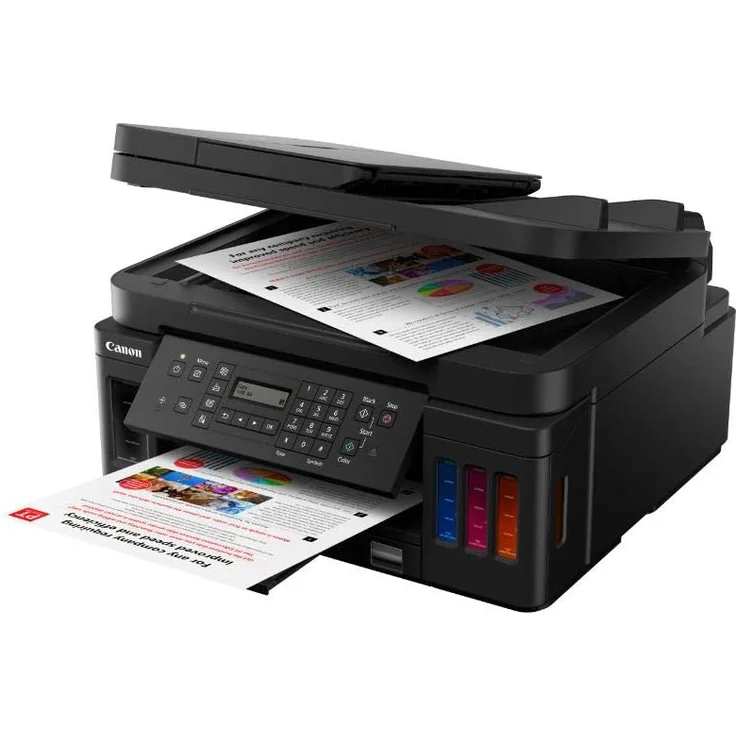 Canon PIXMA G7050 (4-in-1) Multifunktionsdrucker - (Tintenstrahl) Farbe, Druckgeschwindigkeit: 13 s/w, 6,8 Farbe, Auflösung: 4800 x 1200, USB, LAN, WLAN, Mobile Print (3114C006) – Bild 5