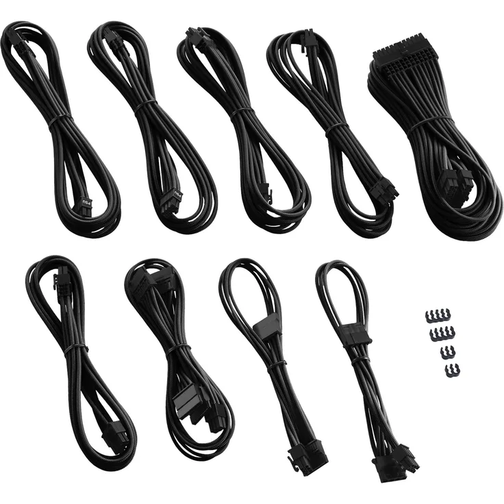 CableMod PRO Series ModMesh C-Series RMi & RMx Cable Kit - Stromkabelkit - geformt - Schwarz (CM-PCSR-FKIT-NKK-R)