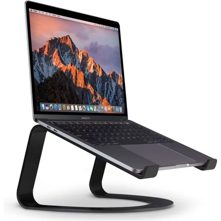 Twelve South Curve Laptopständer für MacBook und Laptops | Ergonomischer, belüfteter Laptop Stand für Zuhause oder Büro, mattschwarz