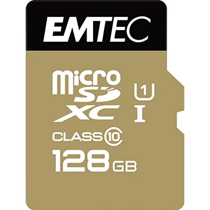 Emtec ECMSDM128GXC10 EliteGold 128GB microSDXC Speicherkarte - Highspeed