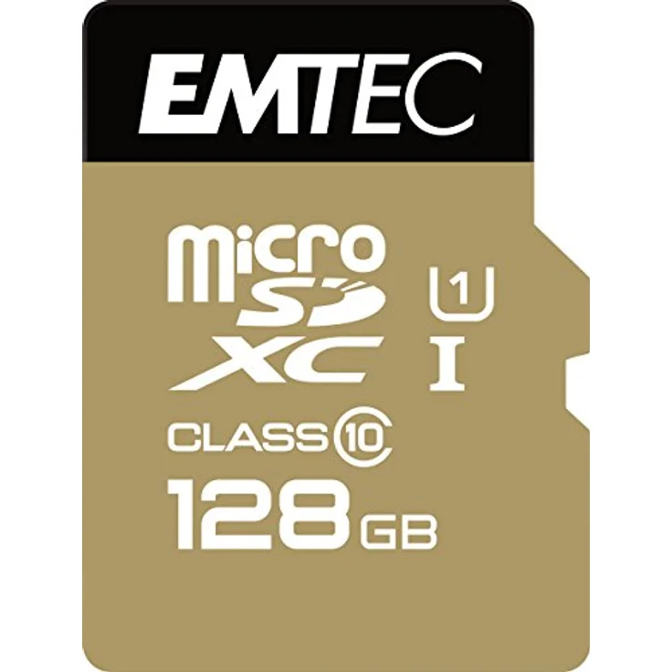 Emtec ECMSDM128GXC10 EliteGold 128GB microSDXC Speicherkarte - Highspeed – Bild 1