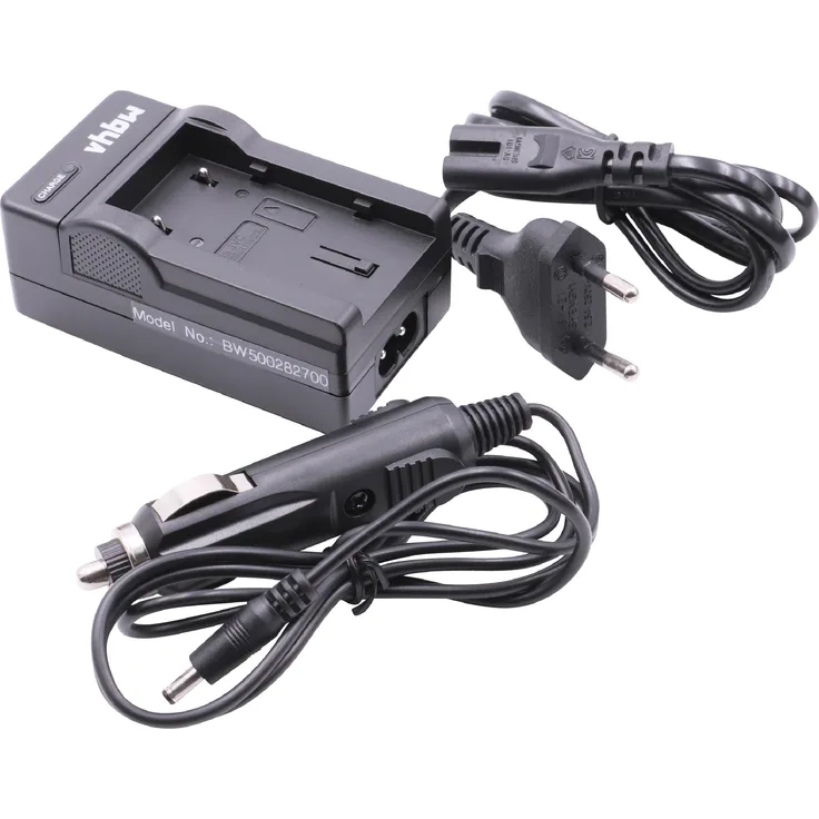 vhbw LADEGERÄT LADEKABEL NETZTEIL +KFZ für AKKU JVC BN-VF808, BN-VF808U, BN-VF908, BN-VF815, BN-VF823 etc. für GC-PX10, GC-PX10EU, GC-PX100 etc.