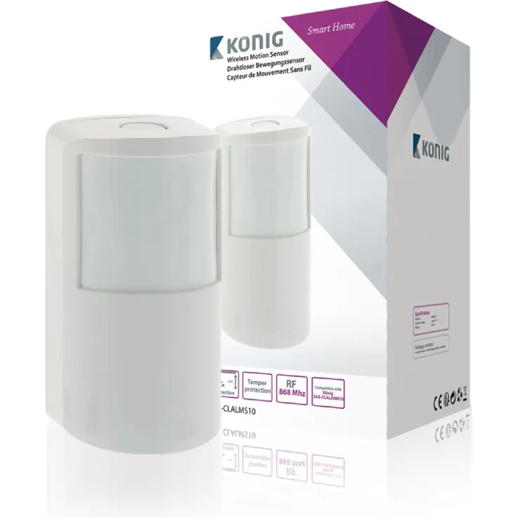 König SAS-CLALMS10 Drahtloser Bewegungssensor für SAS-CLALARM10, Weiß
