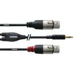 CORDIAL Y-Kabel Mini Stereo Klinke - 2 XLR Buchse lang 3 m