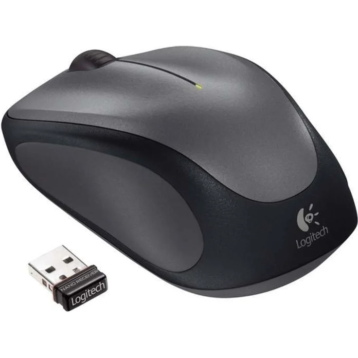 Logitech M235 Kabellose Maus, 2.4 GHz Verbindung via Unifying USB-Empfänger, 1000 DPI Sensor, 12-Monate Akkulaufzeit, PC-Mac - grau-schwarz – Bild 1
