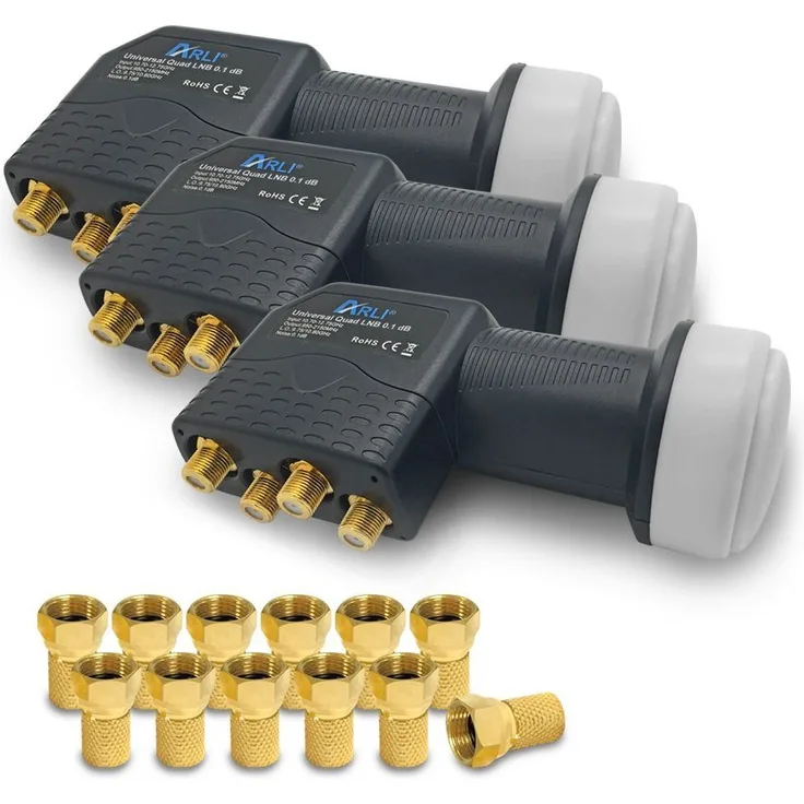 ARLI Universal-Quad-LNB (für 4 Teilnehmer), 3er Set - Pack - 10746