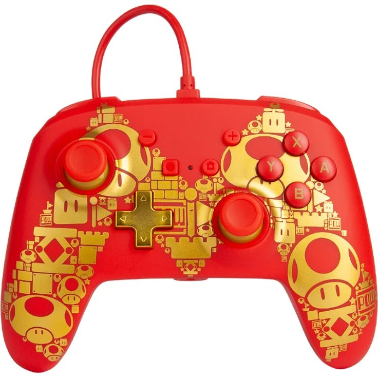 PowerA Enhanced Wired Controller - Golden Mario Rot, Gold (1516987-01) (Switch) – Bild 1