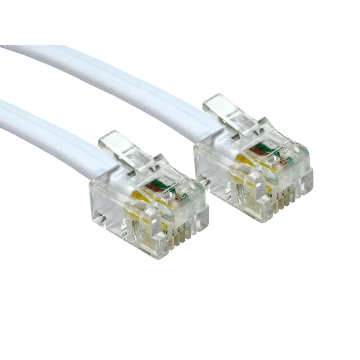 Alida Systems ADSL-Kabel mit vergoldeten Kontaktstiften, Router / Modem zu RJ11-Telefonbuchse oder Mikrofilter, Weiß G: 20m - Preisvergleich