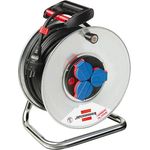 Brennenstuhl Garant S IP44 Kabeltrommel (50m Kabel in schwarz, Stahlblech, kurzfristiger Einsatz im Außenbereich, Made in Germany)