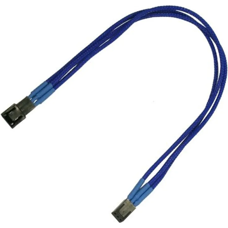Nanoxia 900200017 3-Pin Molex Verlängerungskabel, 30 cm, Blauer Einzelsleeve