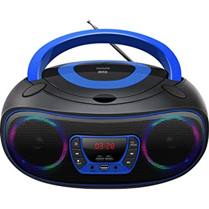 Denver Electronics TCL-212BT Blue - CD-Player (4 W, FM, Extern, Tragbarer CD-Player, Schwarz, Blau, 3,5 mm) – Bild 1