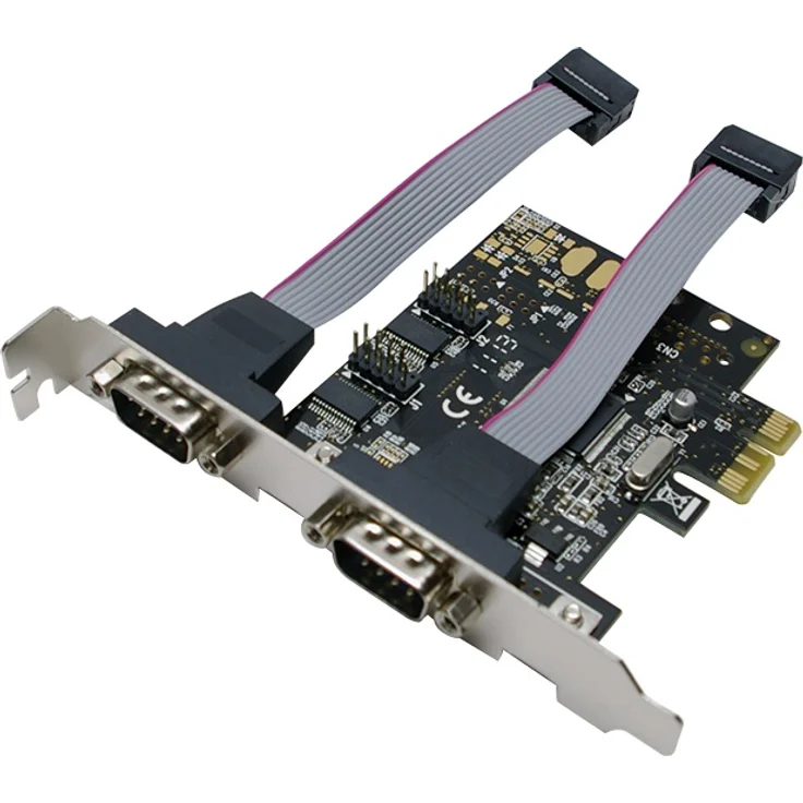 LogiLink PCI Express Interface Card Serial 2x - Serieller Adapter - PCI Express x1 - RS-232 - 2 Anschlüsse - grün (PC0031)