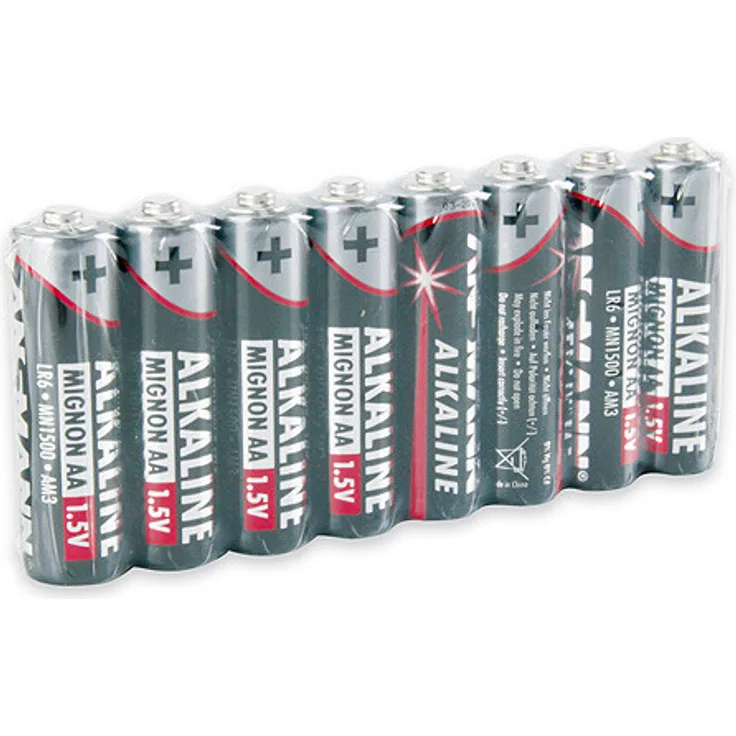 ANSMANN Red Alkaline Batterie Mignon AA LR6 Longlife Alkalibatterie (8er Shrink) - Preisvergleich