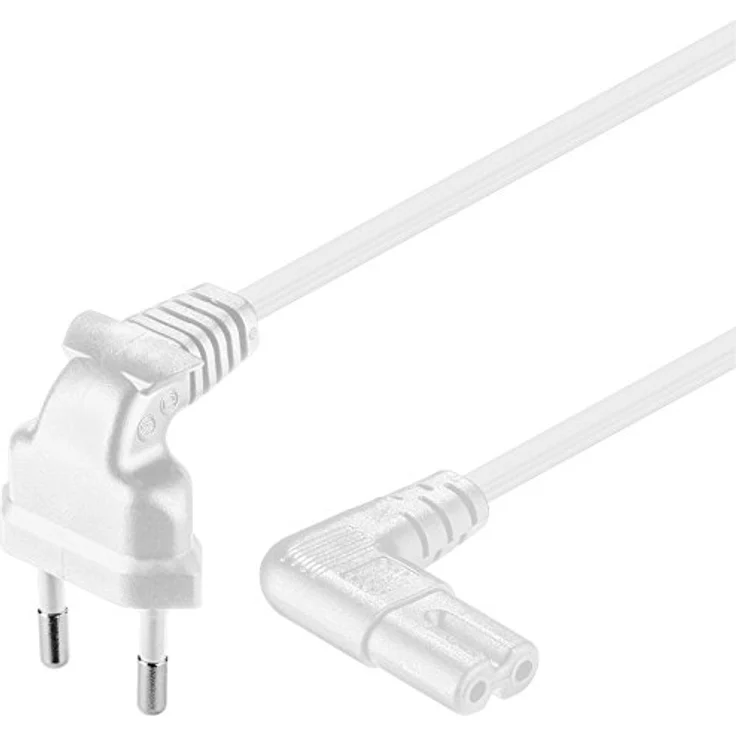 Goobay 97351 Euro Anschlusskabel beidseitig abgewinkelt, 2 m, Schwarz Eurostecker (Typ C, E 7-16) > Gerätebuchse C17