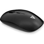 V7 MW200-1E - Maus - rechts- und linkshändig - optisch - 4 Tasten - kabellos - 2.4 GHz - kabelloser Empfänger (USB) - Schwarz