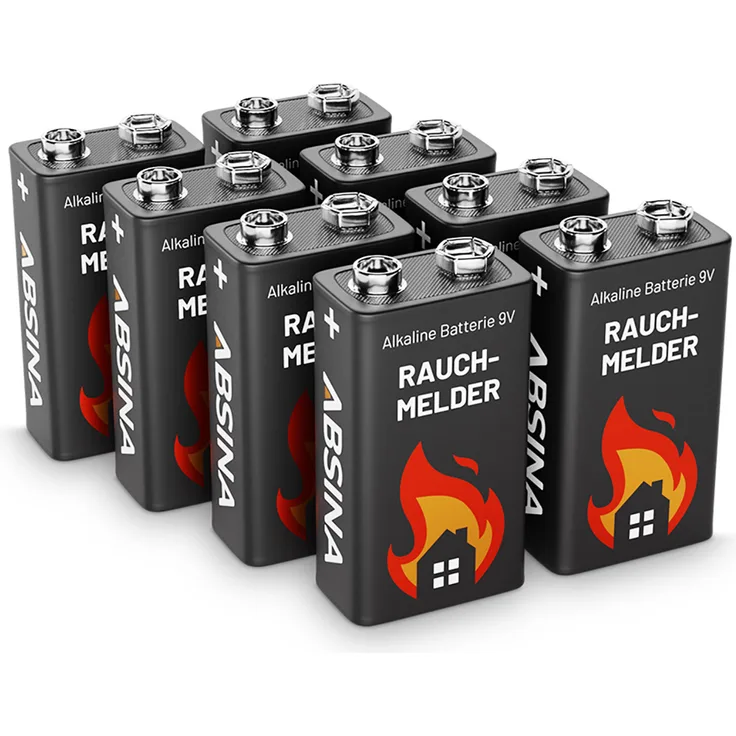 8x 9V-Block Rauchmelder Batterie für Rauchwarnmelder Messgeräte Spielzeuge