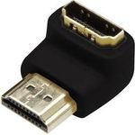 ASSMANN HDMI Grafik Adapter, HDMI Typ A zu HDMI Typ A (90°), 4K Ultra HD 60Hz, 3840 x 2160 Pixel, Schwarz