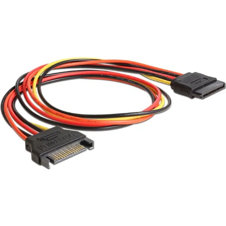 SATA Power Kabel Power SATA 15 Pin Stecker an Buchse, 0,5 m, Delock 60132]