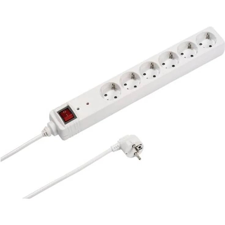 Vivanco 61159 Überspannungsschutz-Steckdosenleiste 6fach Weiß Schutzkontakt