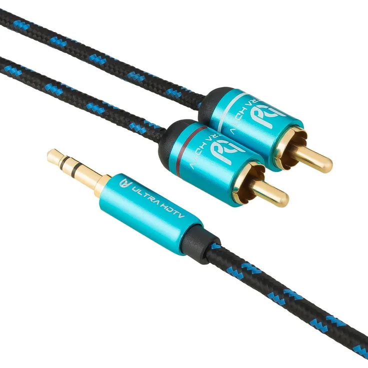 Ultra HDTV Premium 3,5mm Klinke auf 2x Cinch Y-Kabel 1 Meter