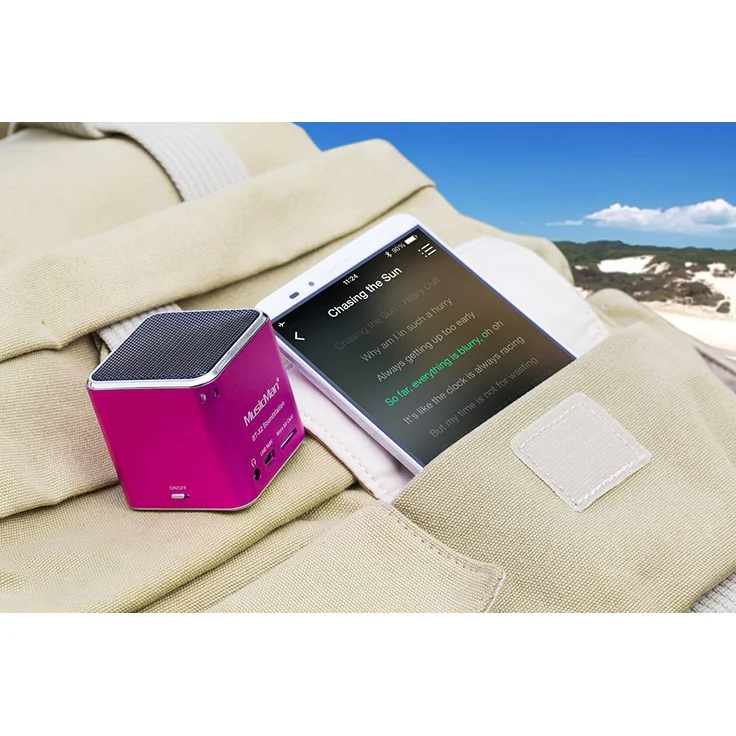 Technaxx MusicMan mini BT-X2 Bluetooth-Lautsprecher mit Kartenleser, pink – Bild 8