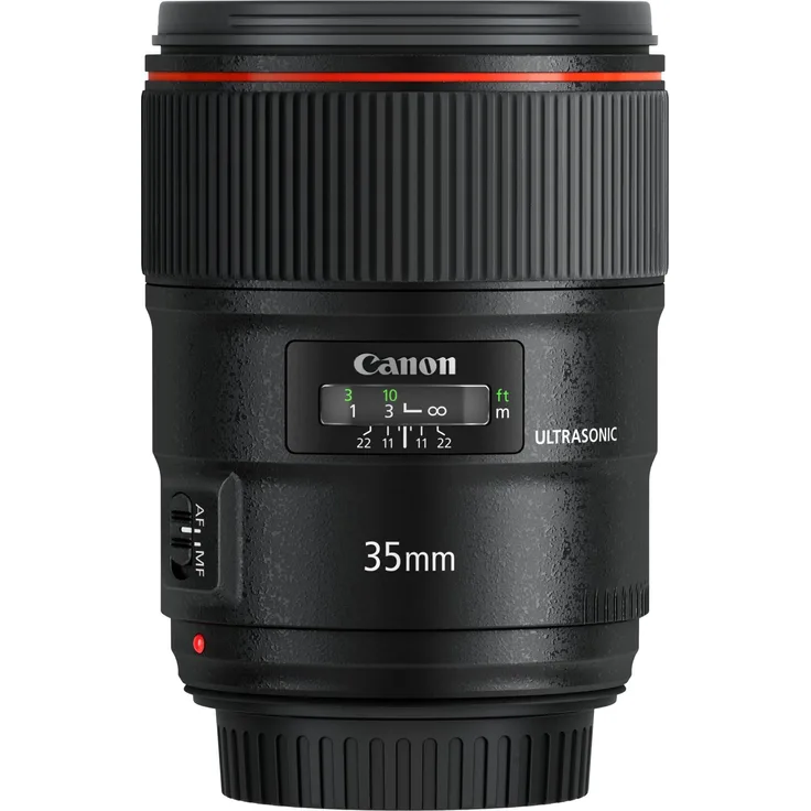 Canon Weitwinkelobjektiv EF 35mm F1.4L II USM Spiegelreflexkamera für EOS (Festbrennweite, 72mm Filtergewinde, Autofokus) schwarz