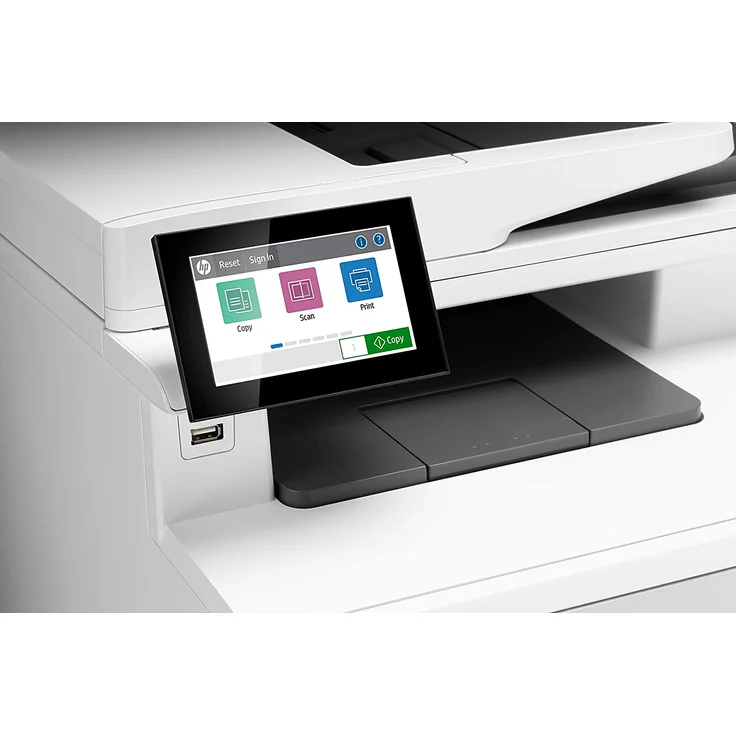 HP Color LaserJet Enterprise MFP M480f (4-in-1) Multifunktionsdrucker - (Laser) Farbe, Druckgeschwindigkeit: 27 s/w, 27 Farbe, Auflösung: 600 x 600, USB, LAN, AirPrint, Mobile Print (3QA55A) – Bild 4